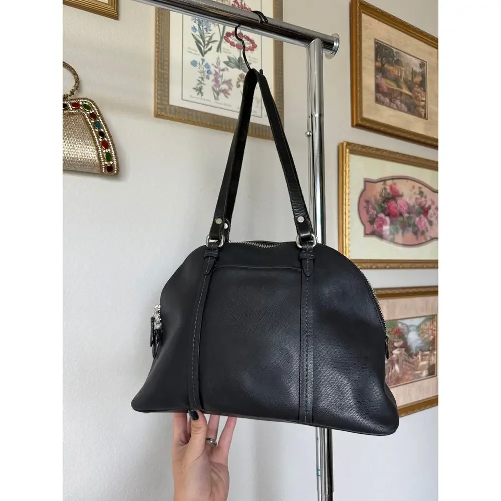 Coach Peyton Saffiano Leather Cora Domed Satchel